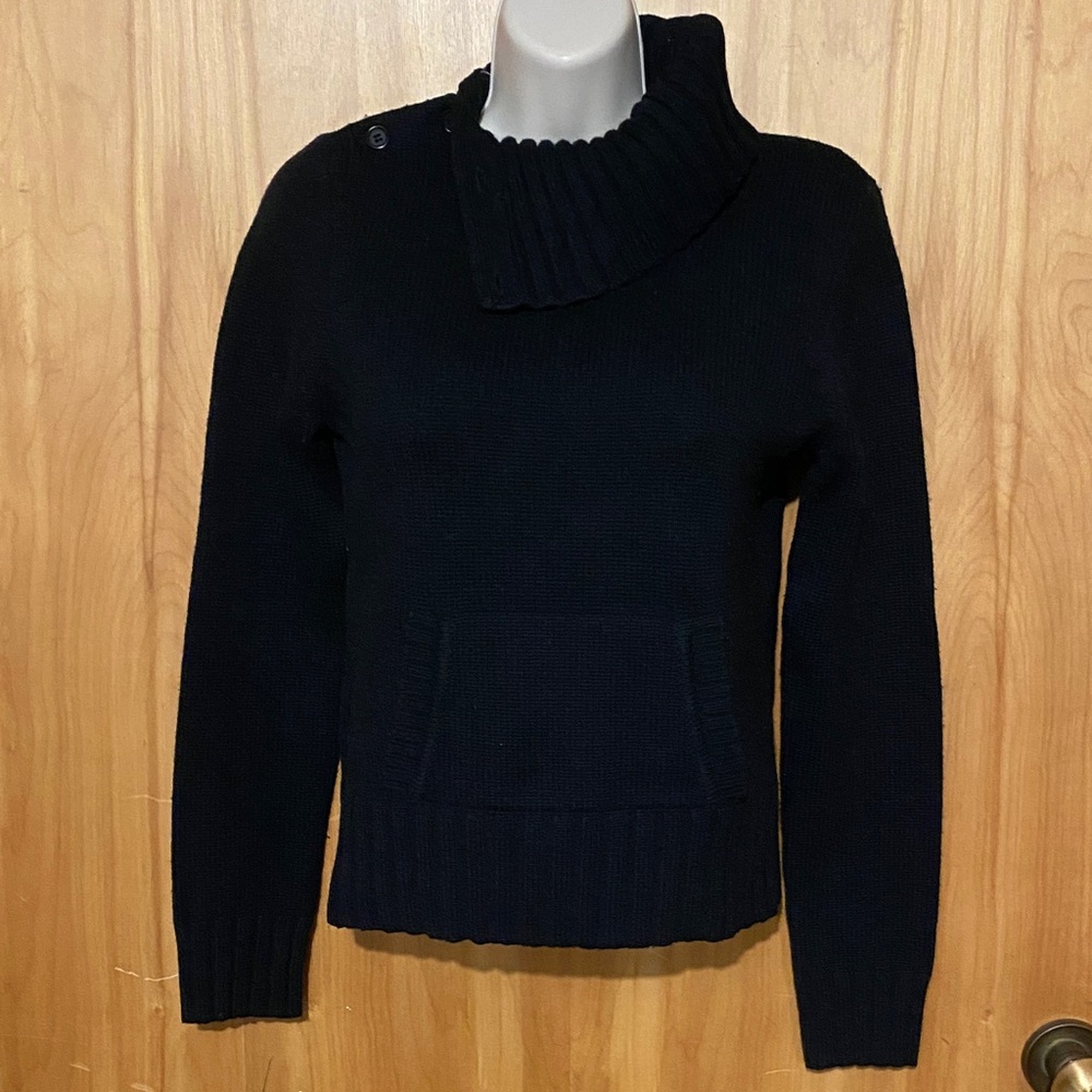 Elegant Black Cowl Neck Women's Sweater